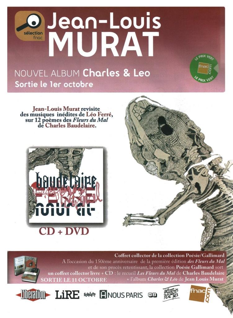  01/10/2007 sortie du Cd de Jean-Louis Murat Les fleurs du mal de Baudelaire