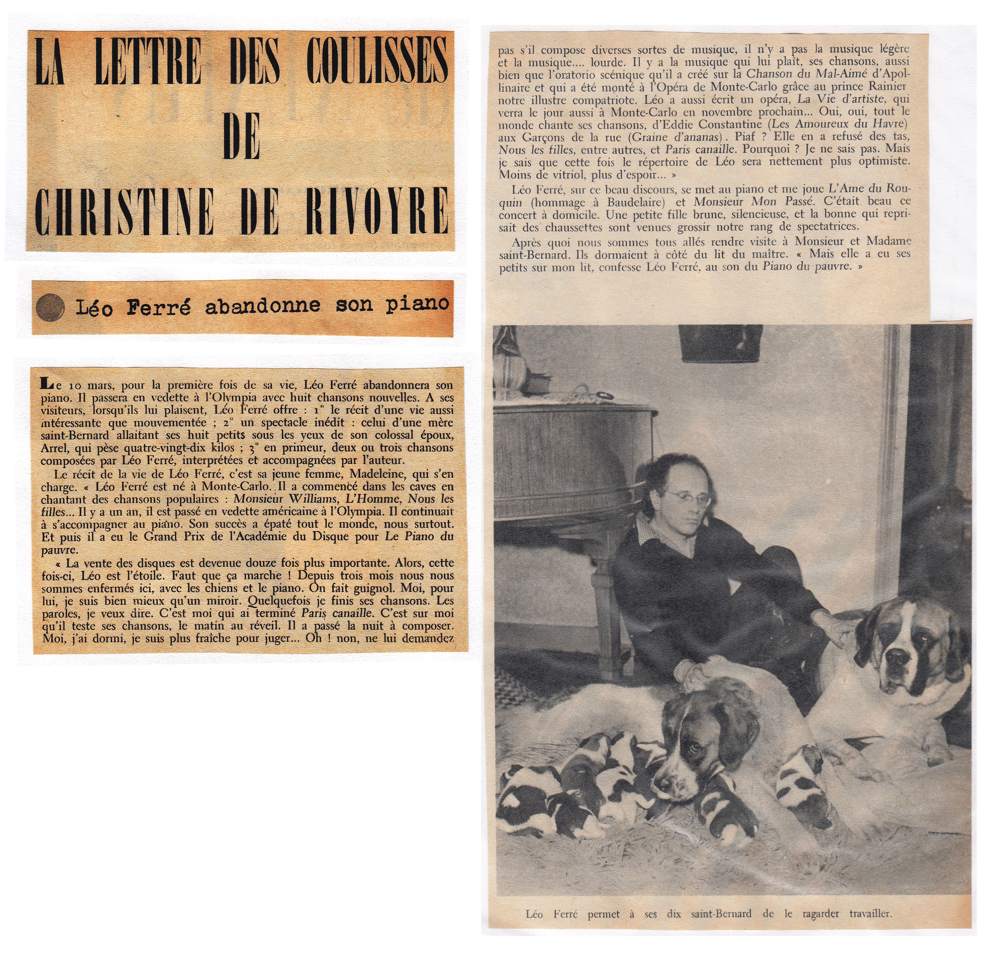 Léo Ferré - Marie-Claire de mars 1955