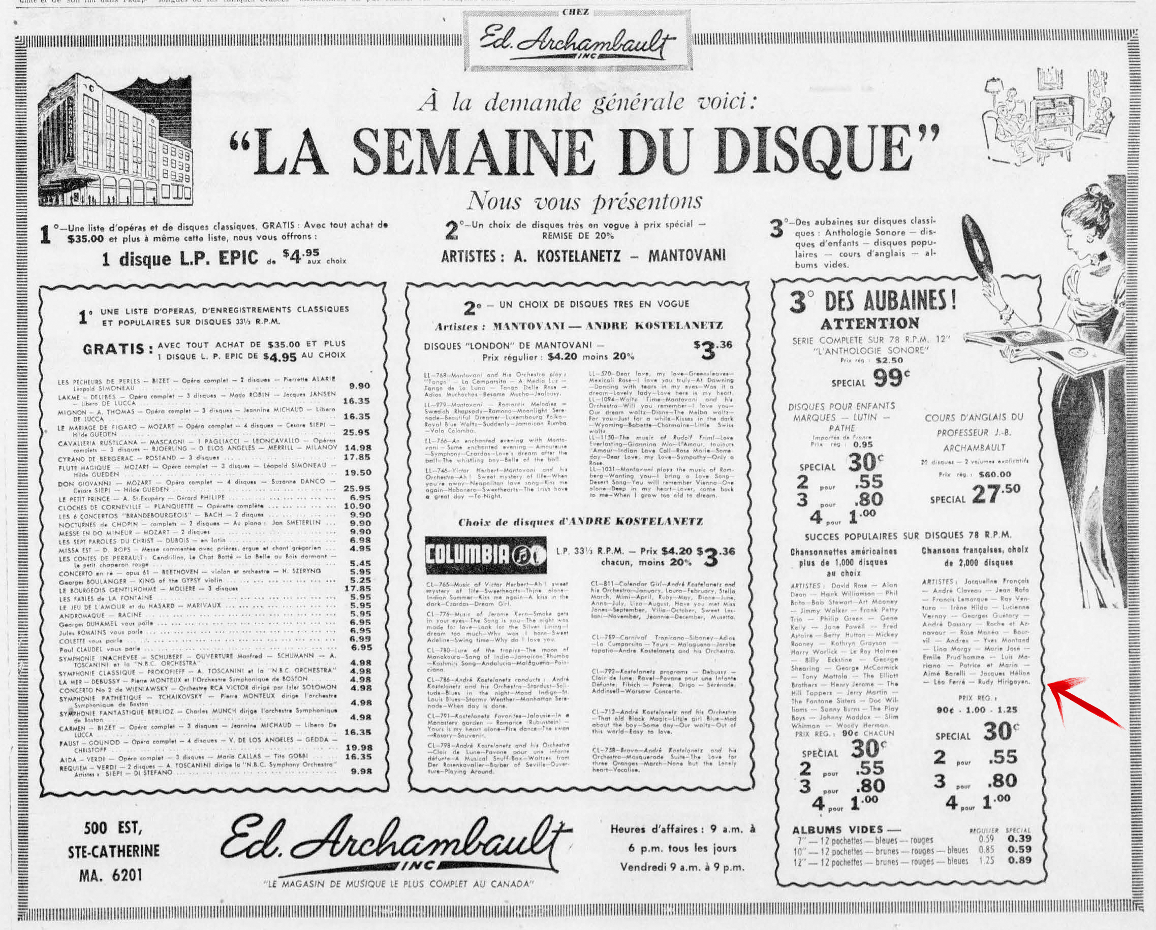 Léo Ferré - La presse, mercredi 14 mars 1956