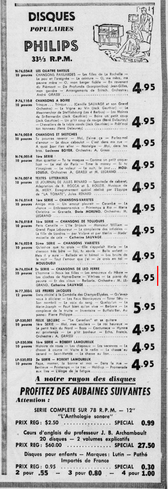 Léo Ferré - La presse, jeudi 12 avril 1956