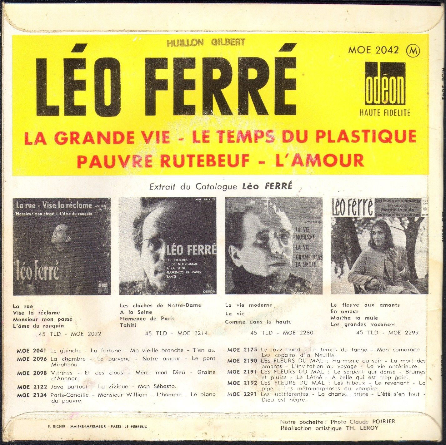 Léo Ferré - Extrait du disque 33T Odéon OS 1126