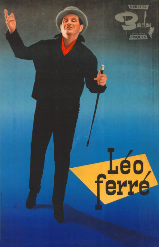 Léo Ferré - Affiche Barclay-promo du disque Paname