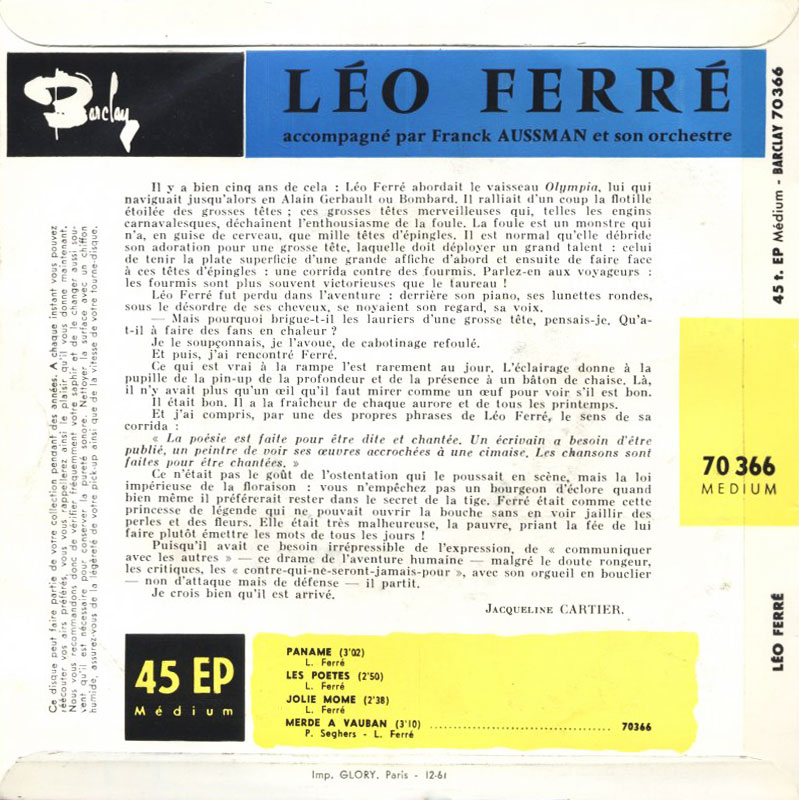 Léo Ferré - Barclay-70-366