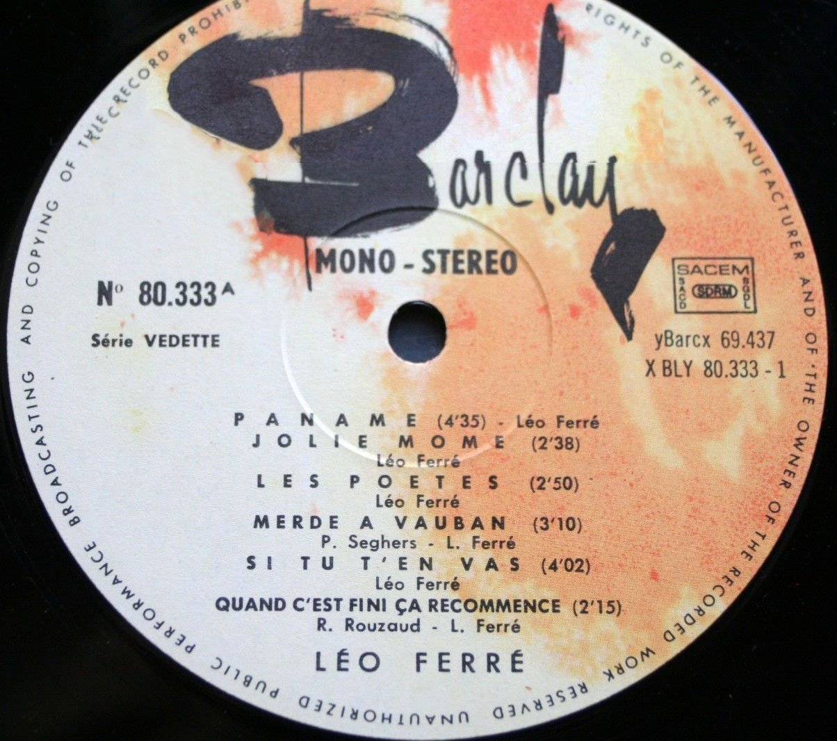Léo Ferré - Barclay-80-333 série Vedettes)