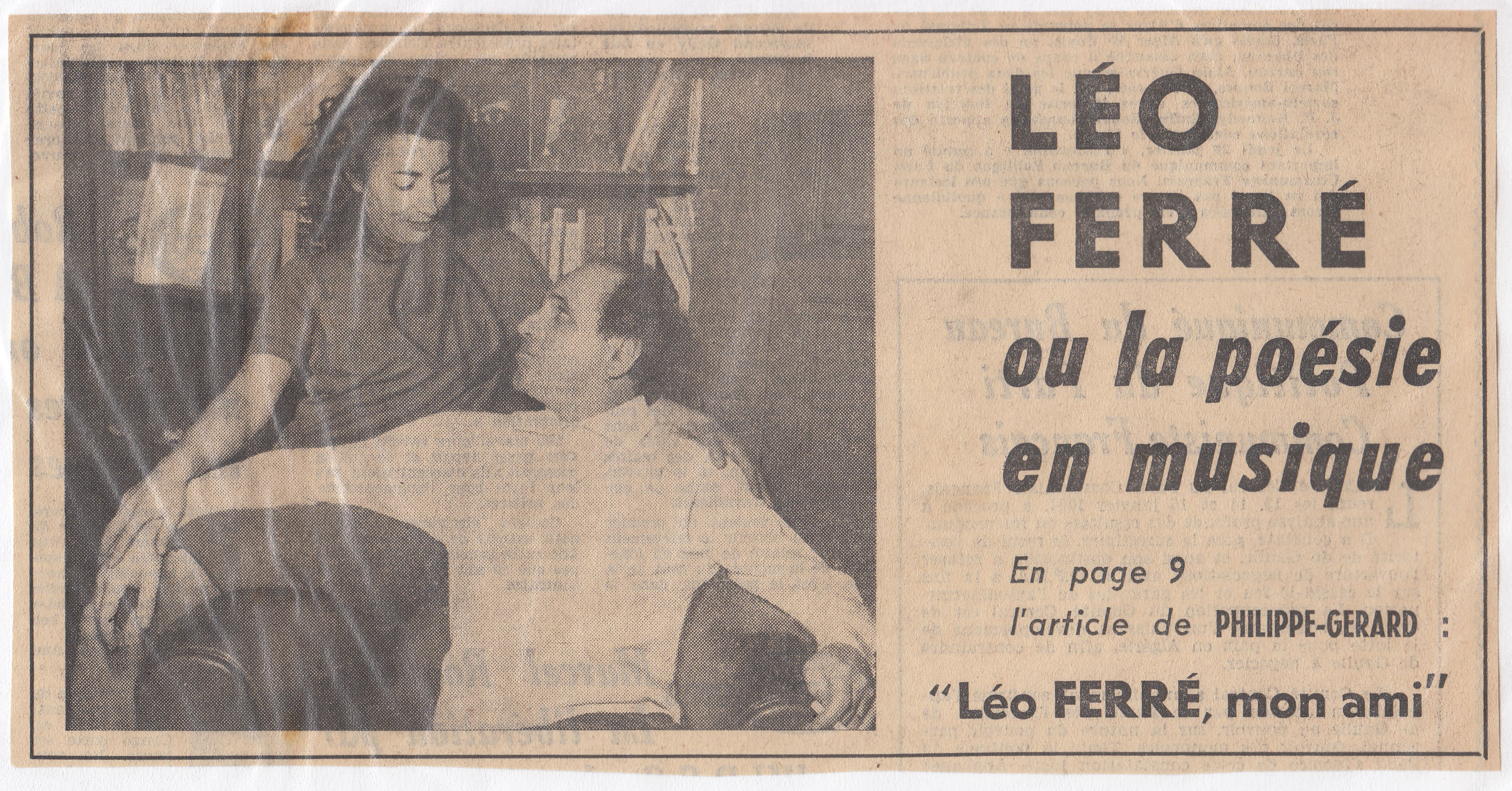 Léo Ferré, L'Humanité du 29/01/1961
