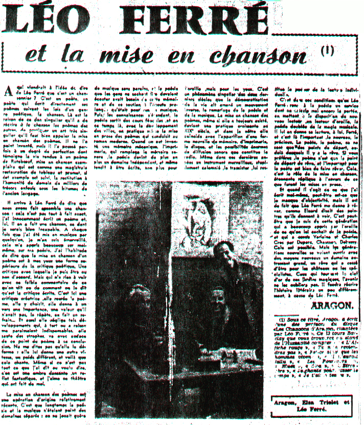 Léo Ferré - L'Humanité du 08 septembre 1961