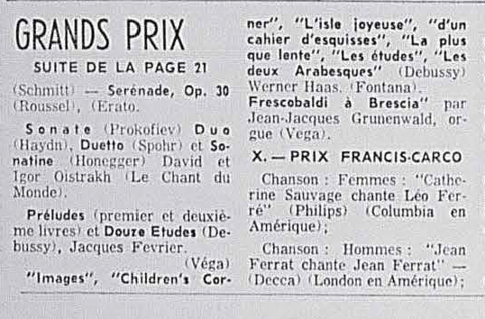 Léo Ferré - La presse, 1884- (Montréal), 26 décembre 1961, Dernière édition & 1961-12-26-La presse, 1884- (Montréal), 26 décembre 1961, Édition provinciale