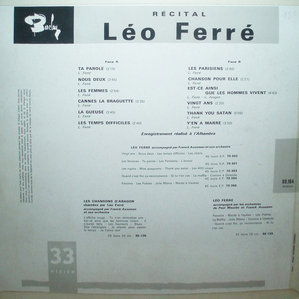 Léo Ferré - Barclay 80 164