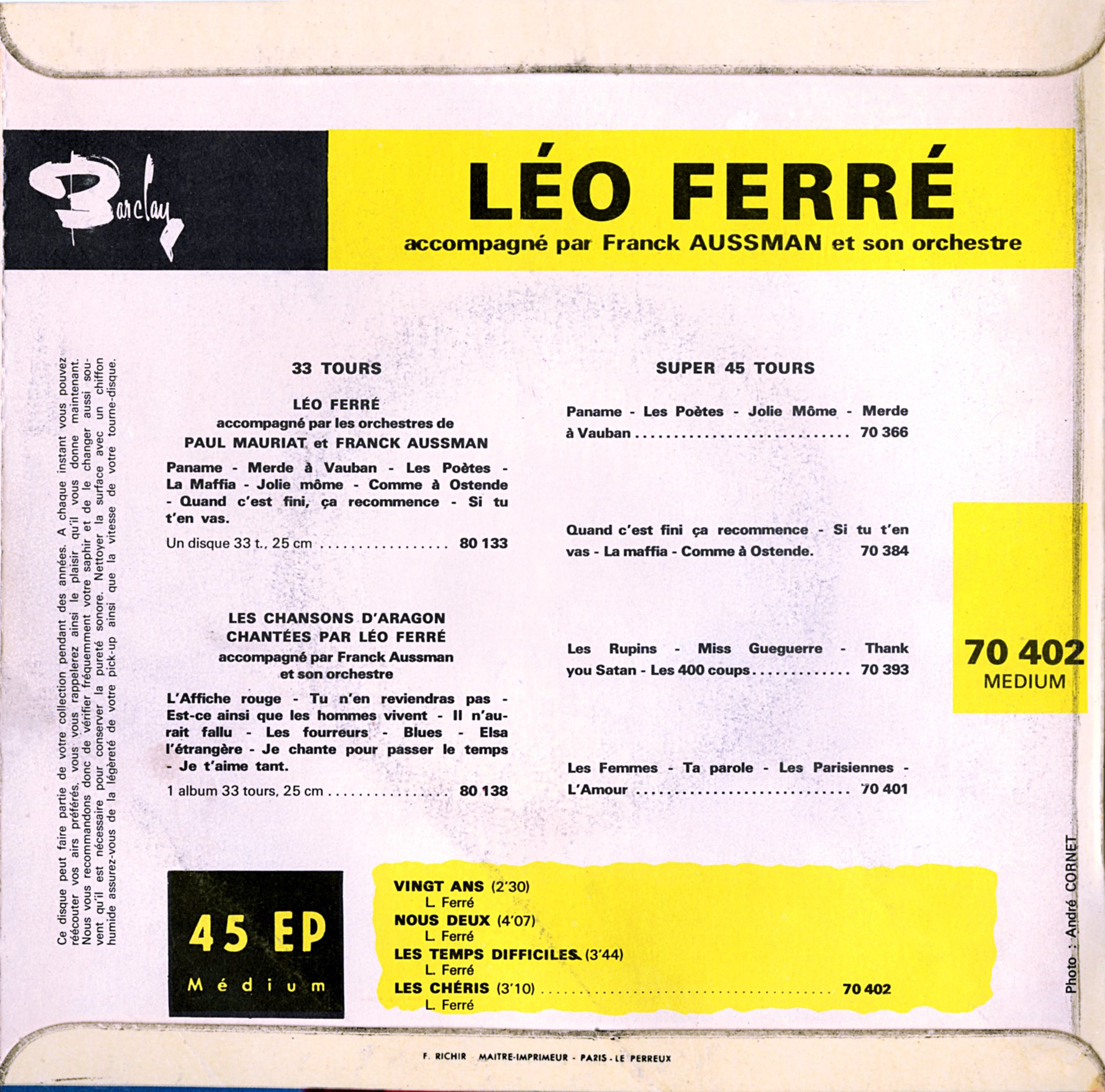 Léo Ferré - Barclay 70 402