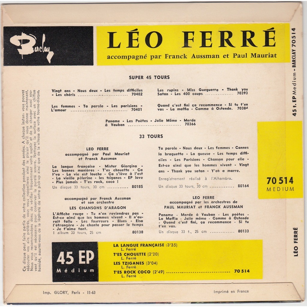 Léo Ferré - Barclay 70 514
