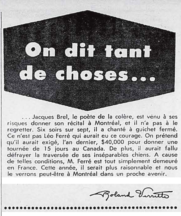 Léo Ferré - Photo-journal, 1937-1978, samedi 16 février 1963
