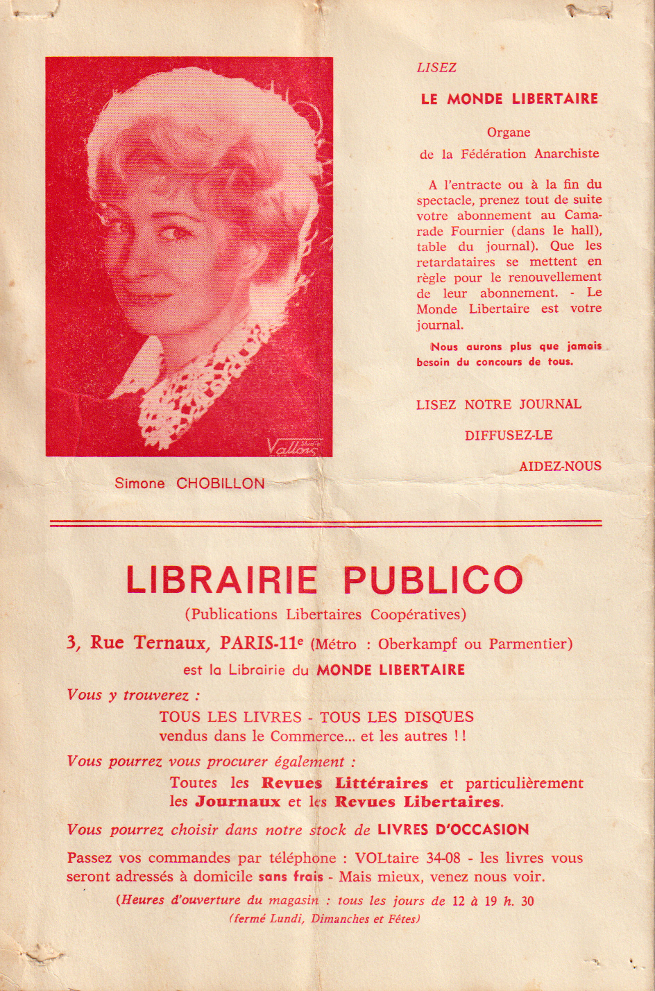 Léo Ferré - Gala annuel du Monde Libertaire, 8 novembre 1963