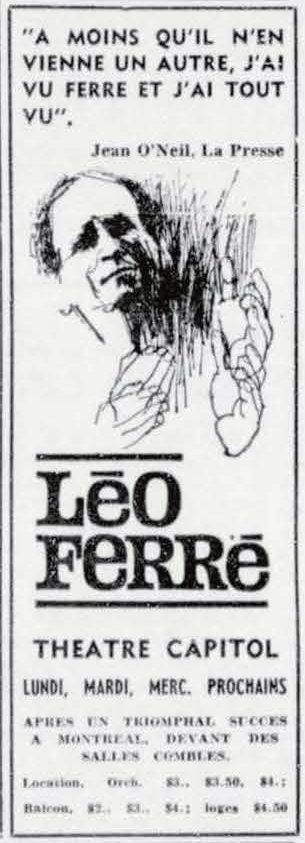 Léo Ferré - L'Action, 1962-1971, samedi 30 novembre 1963