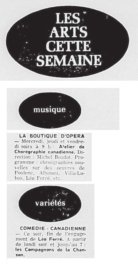 Léo Ferré - La presse, 1884- (Montréal), samedi 30 novembre 1963 & Supplément 1