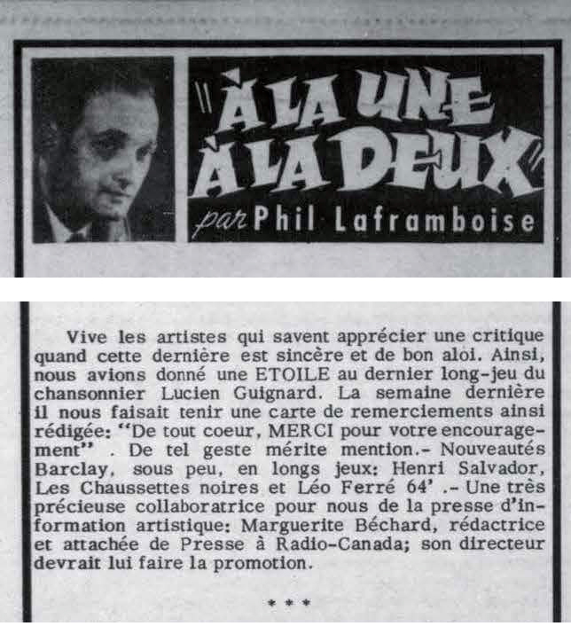 Léo Ferré - Télé-radiomonde, 1962-1985, samedi 25 juillet 1964