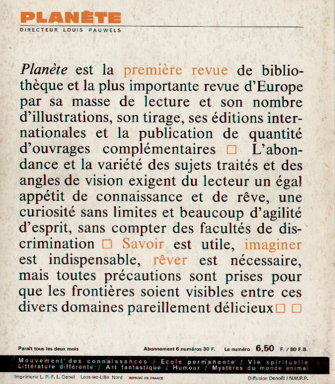 Léo Ferré - Planète n°22 de mai 1965