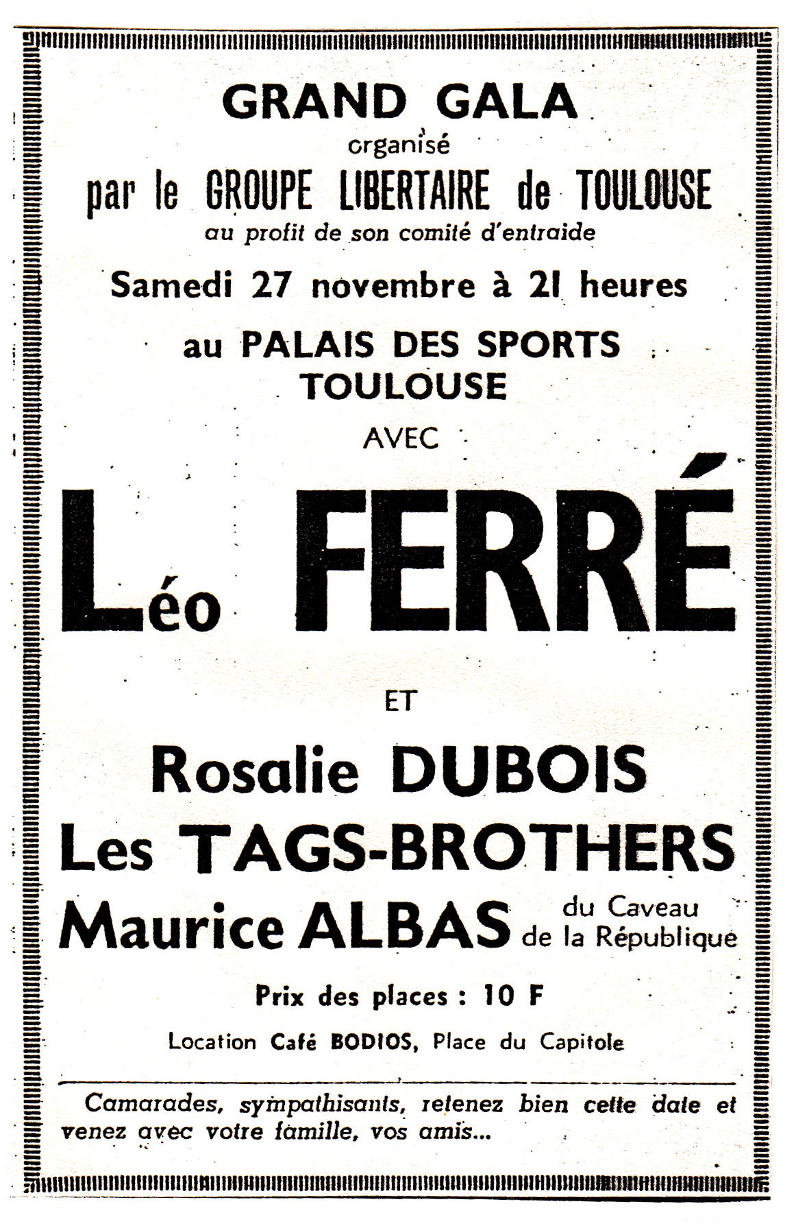 Léo Ferré - Le Monde Libertaire de novembre 1965