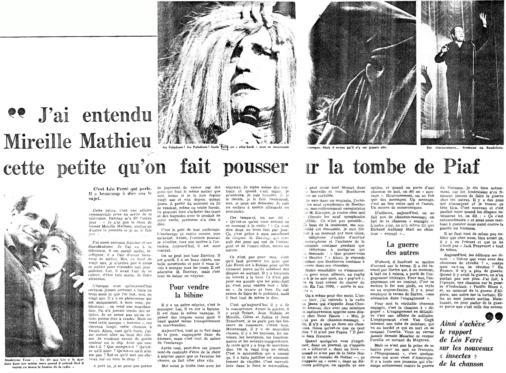 Léo Ferré - Candide du 2 au 8 mai 1966