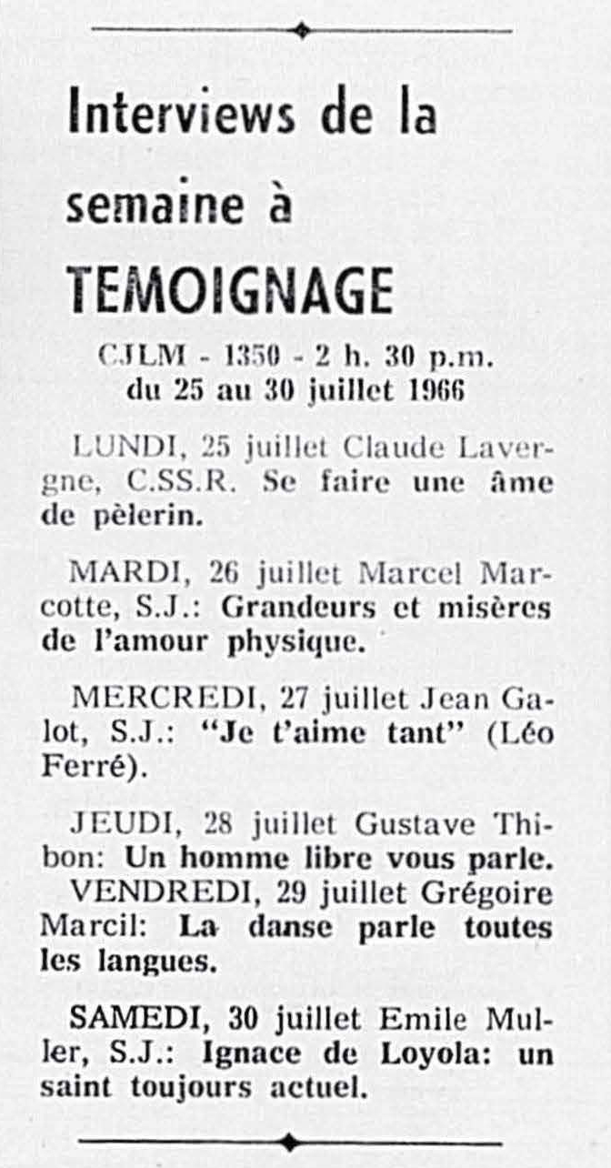 Léo Ferré - L'Action populaire, 1913-1970 (Joliette), 20 juillet 1966, Troisième cahier