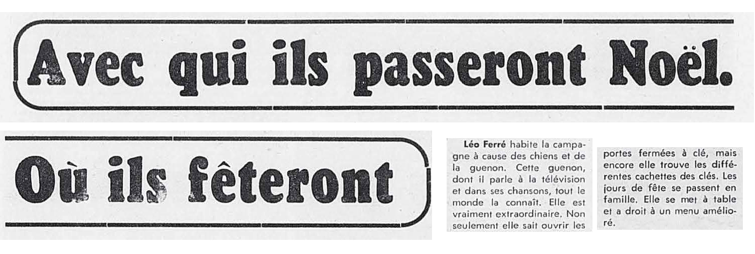 Léo Ferré - Photo-journal, 1937-1978, mercredi 28 décembre 1966