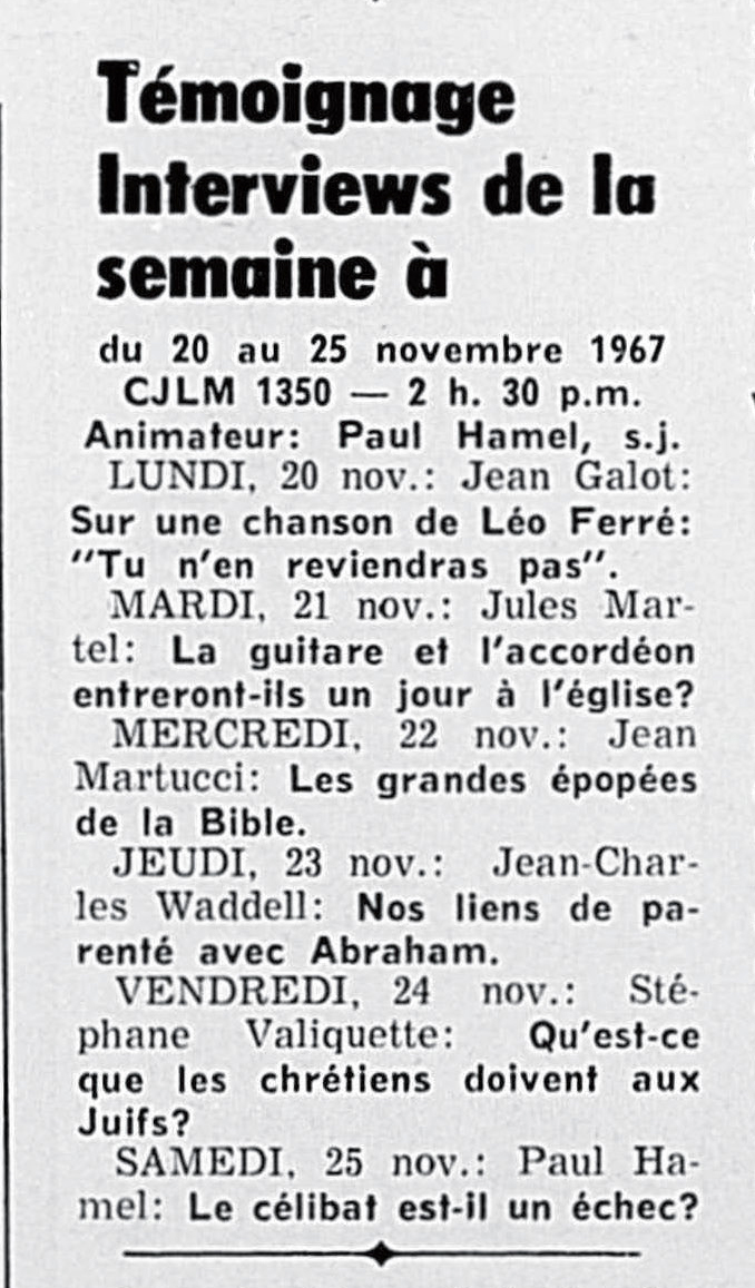 Léo Ferré - L'Action populaire, 1913-1970 (Joliette), 15 novembre 1967, Deuxième cahier