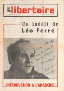 Léo Ferré - Le Monde Libertaire janvier 69