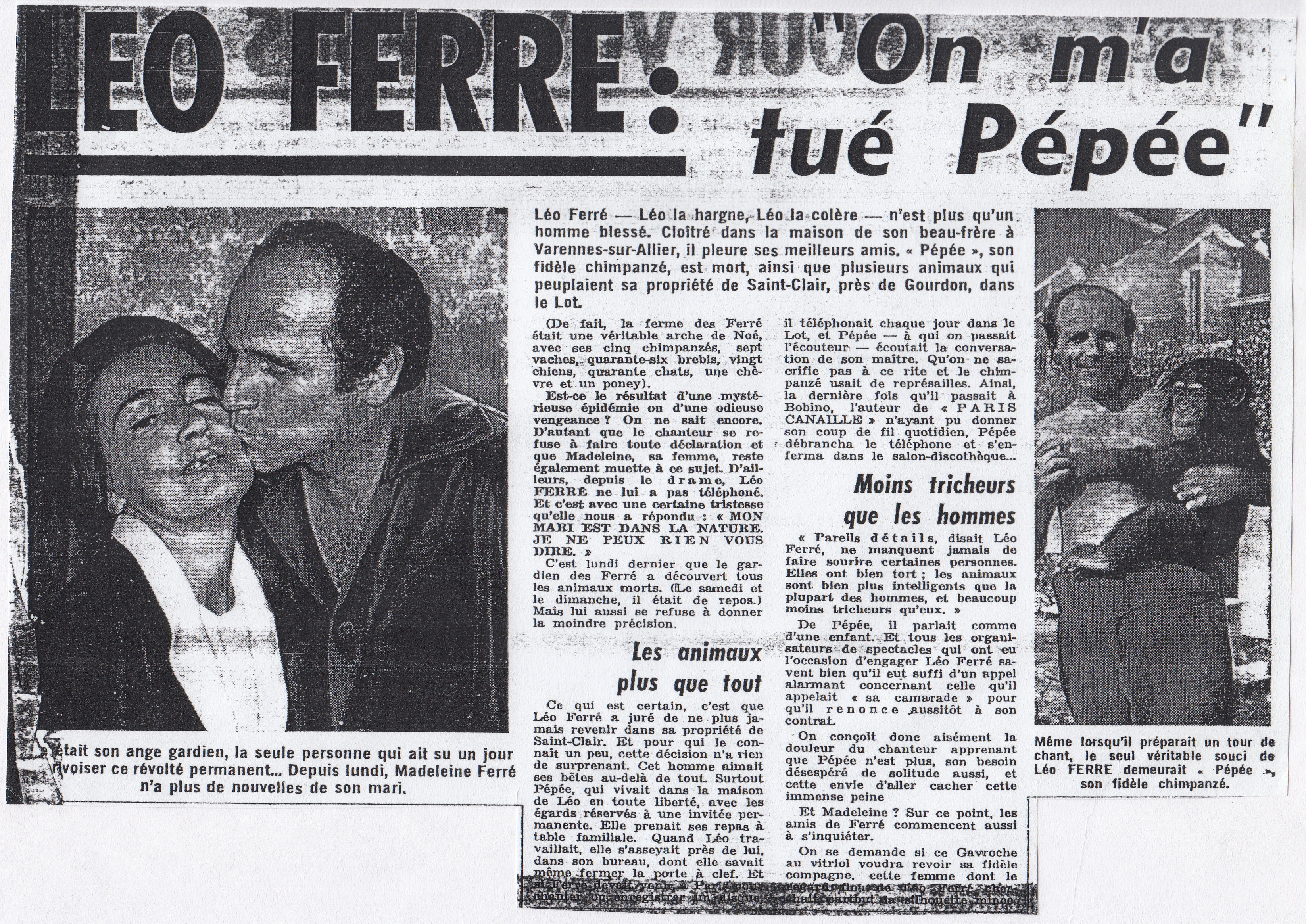 Léo Ferré - Paris-Jour ? du ?? avril 1968