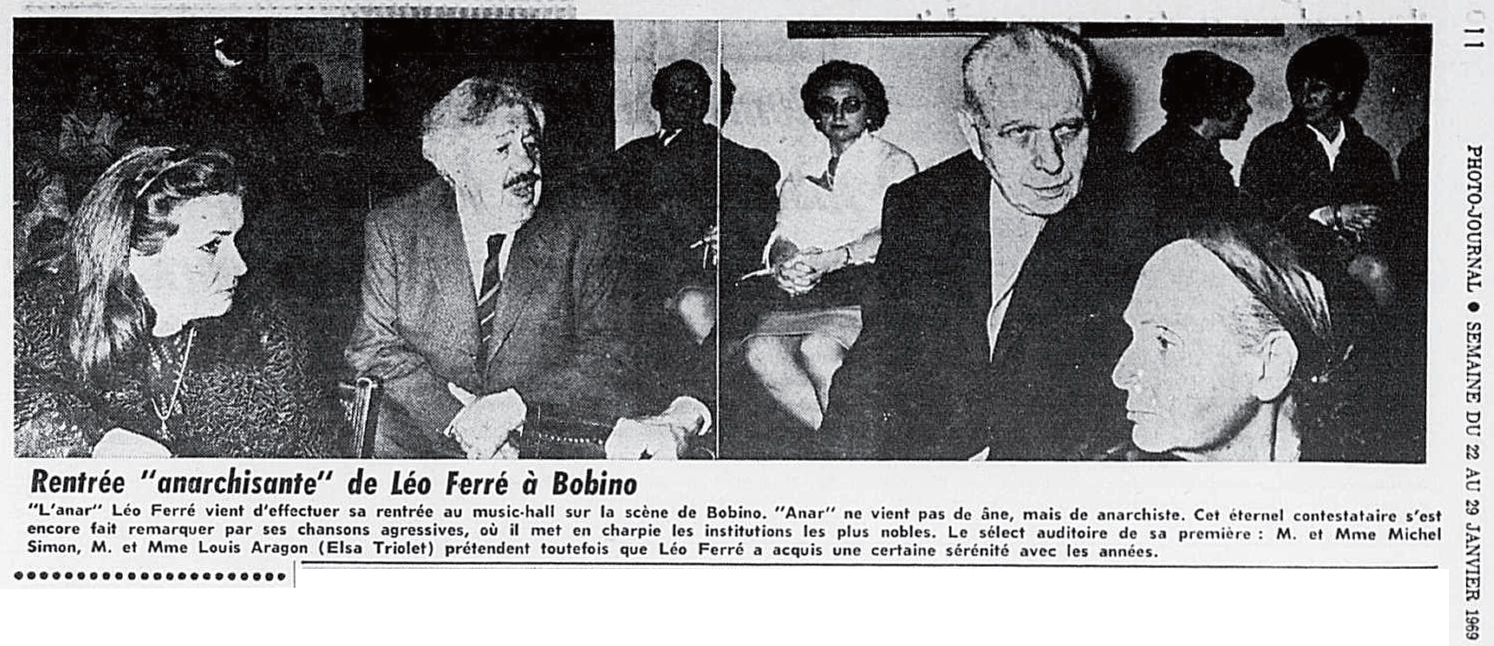 Léo Ferré - Photo-journal, 1937-1978, mercredi 29 janvier 1969