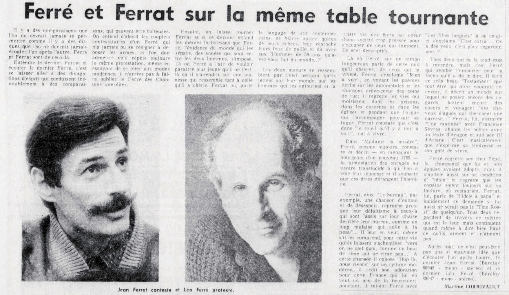 Léo Ferré - Le soleil, 1896- (Québec), samedi 2 août 1969