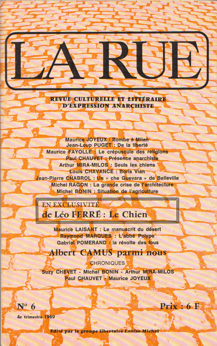 Léo Ferré - La Rue n°6 4ème trimestre 1969