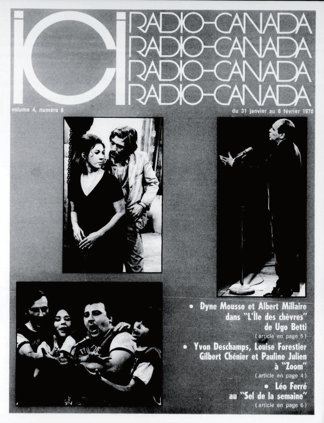 Léo Ferré - Ici Radio-Canada, 1966-1985, 31 janvier 1970