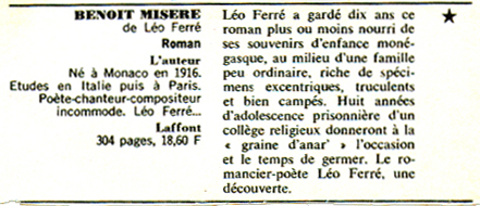 Léo Ferré - Benoît misère
