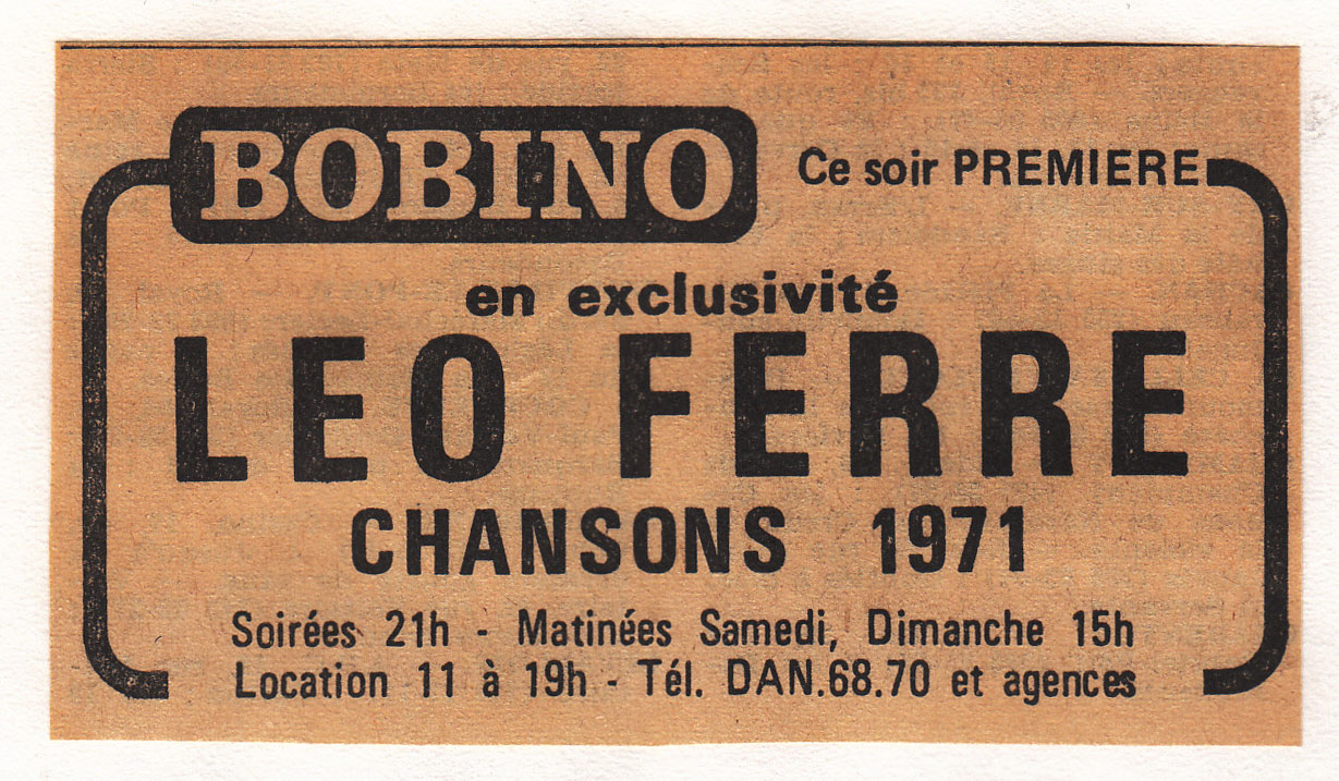 Léo Ferré - Le Monde du 12 novembre 1970