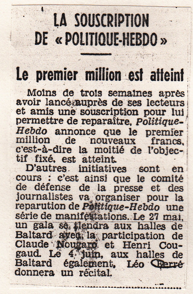Léo Ferré - Le Monde du 13 mai 1971