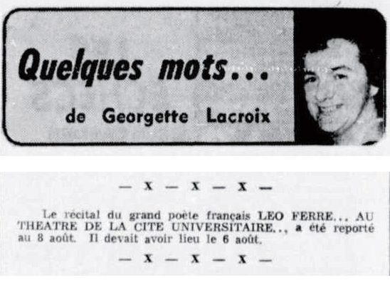 Léo Ferré - L'Action, 1962-1971, mardi 27 juillet 1971
