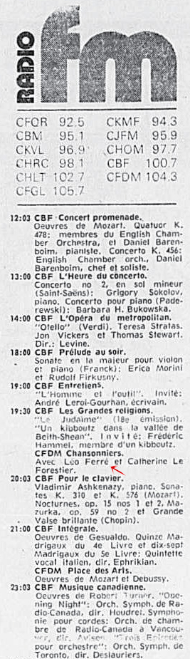 Léo Ferré - La presse, 9 février 1974, D. Arts et lettres