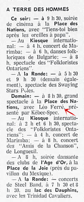 Léo Ferré - La presse, 12 juillet 1974, B. Sport-hebdo