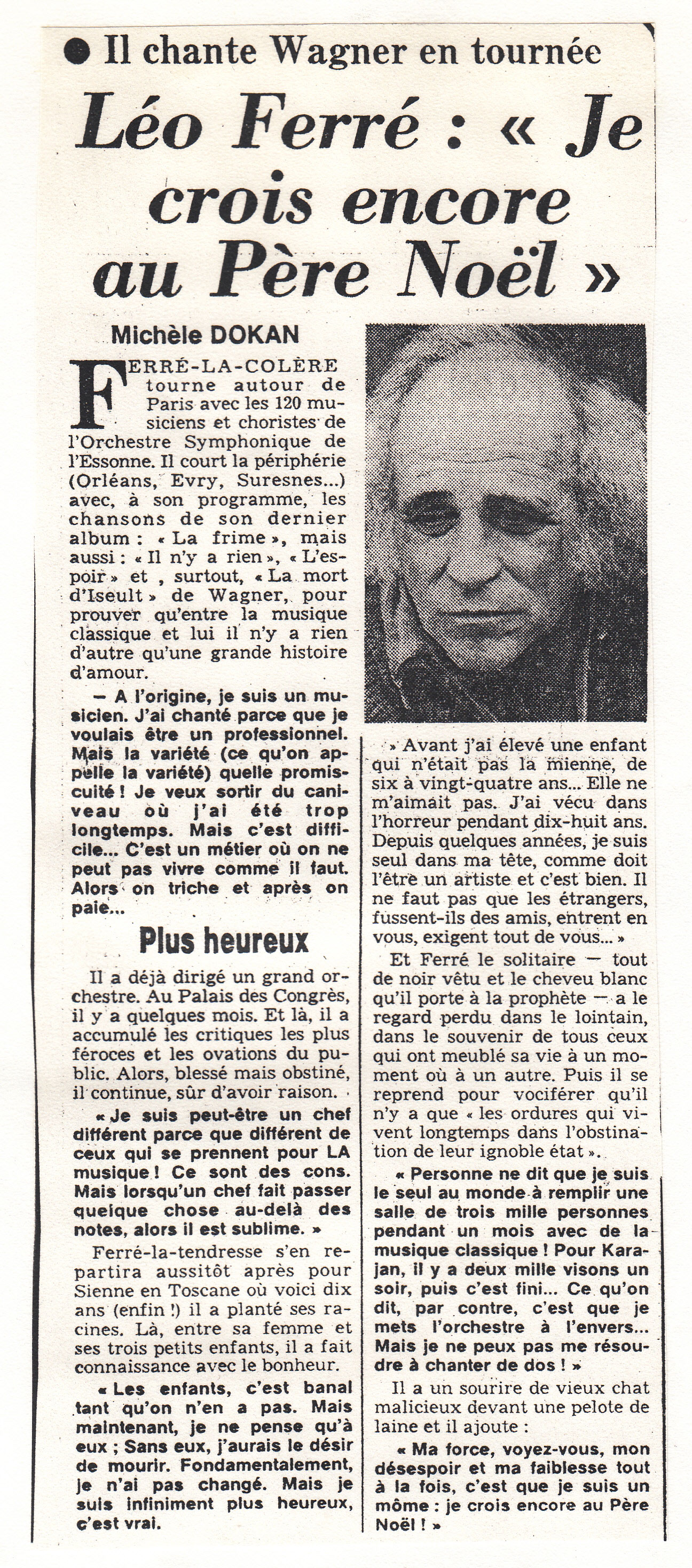 Léo Ferré - France-Soir du ?? avril 1978