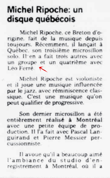 Léo Ferré - Le soleil, 1896- (Québec), 24 avril 1981, Cahier C