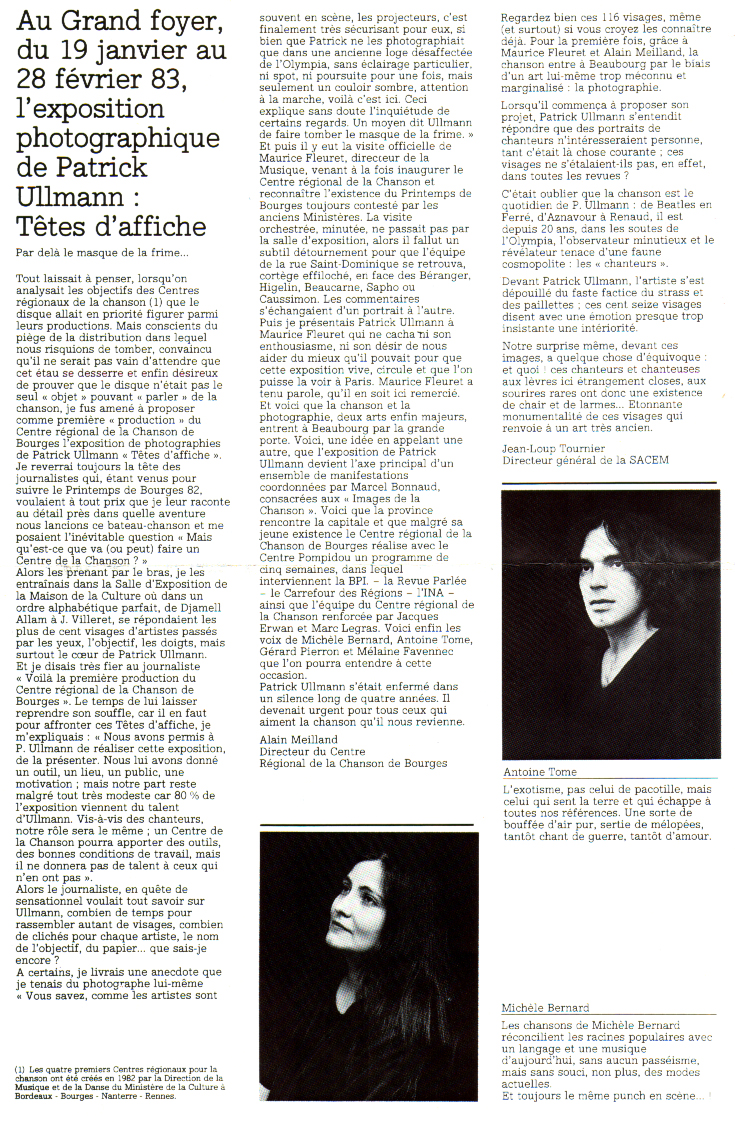 Léo Ferré, Images et chanson Centre Georges Pompidou 1983