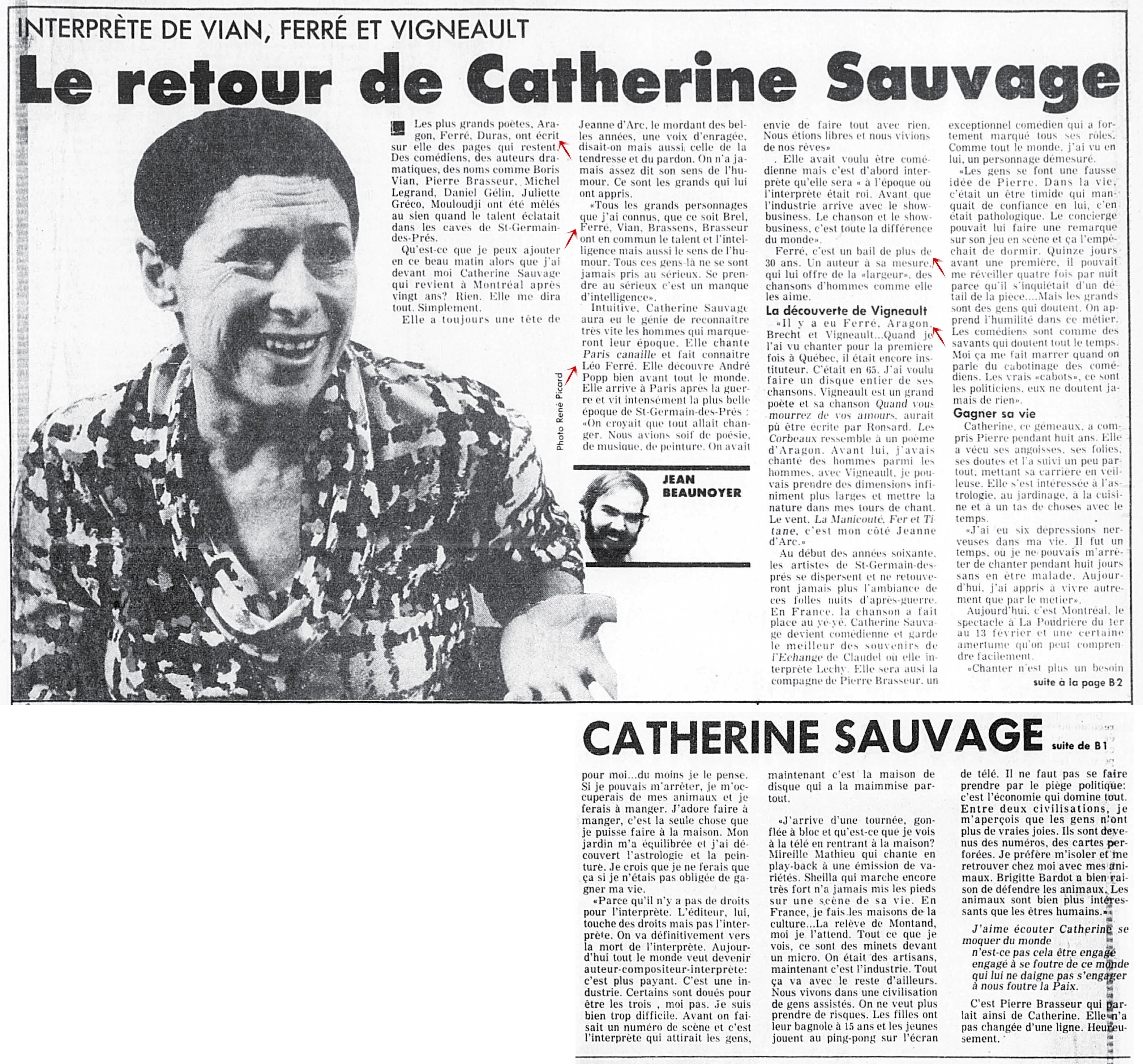Léo Ferré - La Presse, 29 janvier 1983, B. Arts et spectacles
