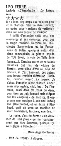 Léo Ferré - Le Monde de la Musique N°53
