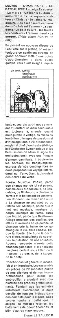 Léo Ferré - Paroles et Musique N°28 de Mars 1983
