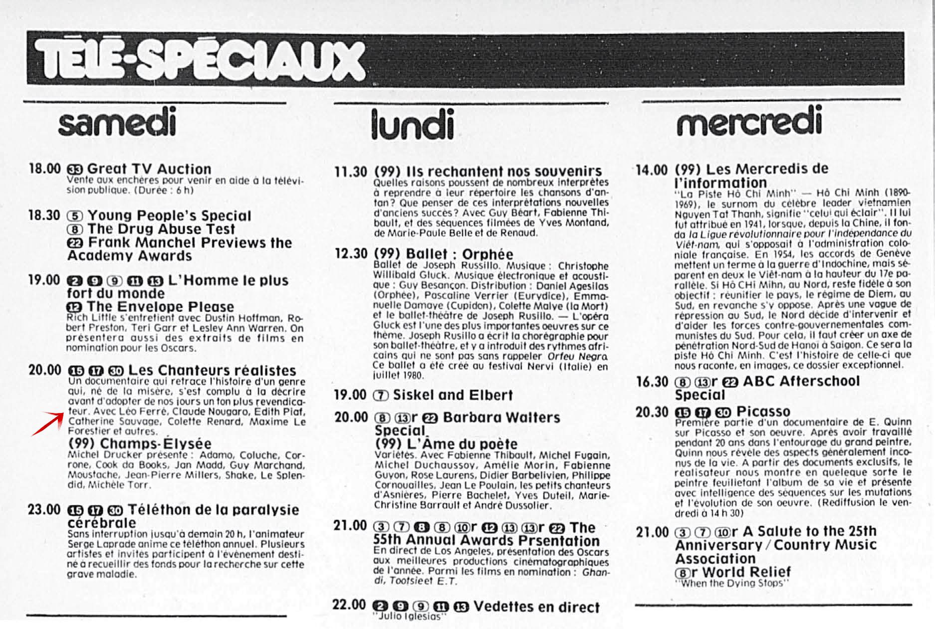 Léo Ferré - La Presse, 9 avril 1983, Télé presse