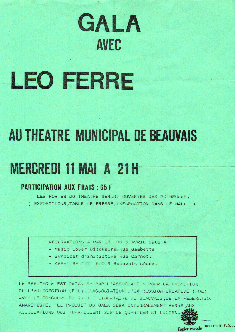 Léo Ferré, Beauvais 11/05/1983