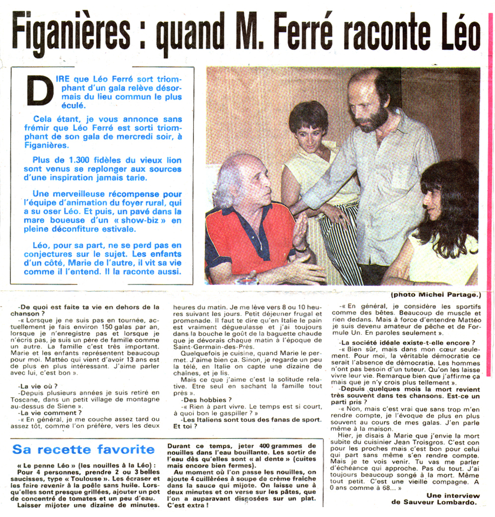 Léo Ferré - Nice Matin du ??/05/1983