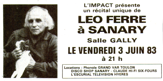 Léo Ferré - Sanary du 03/06/1983