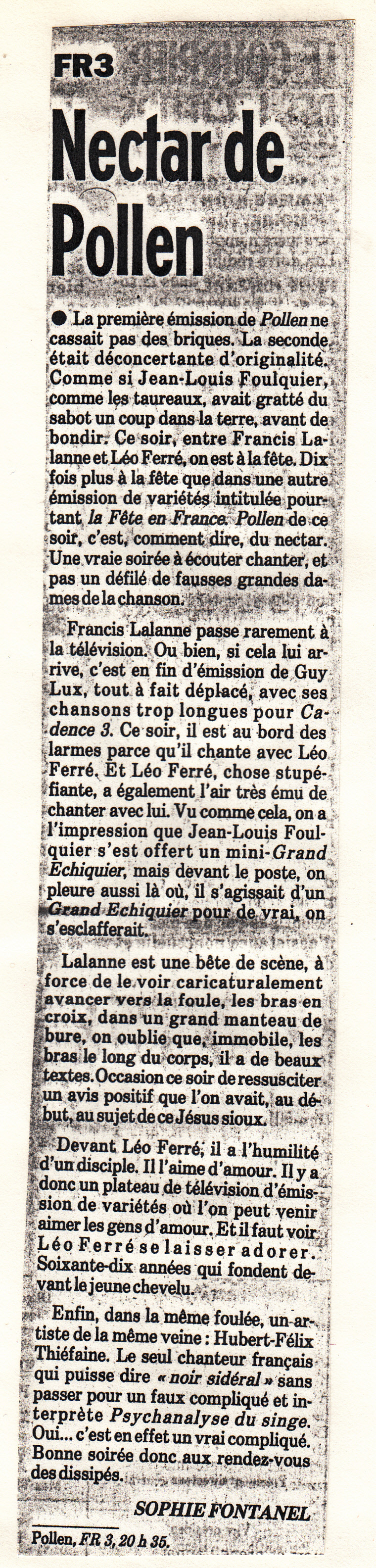 Léo Ferré - Le Matin du 02/04/1986