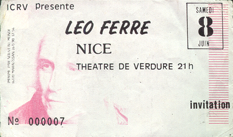 Léo Ferré - Nice, Théâtre de Verdure du 08/06/1986