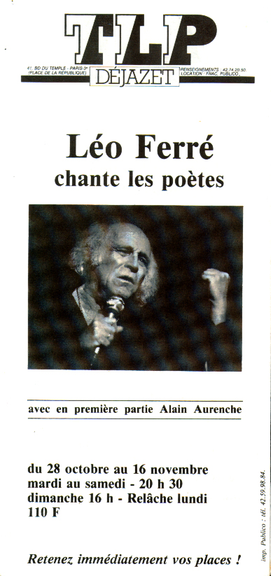 Léo Ferré - Télérama du 02/05/1986